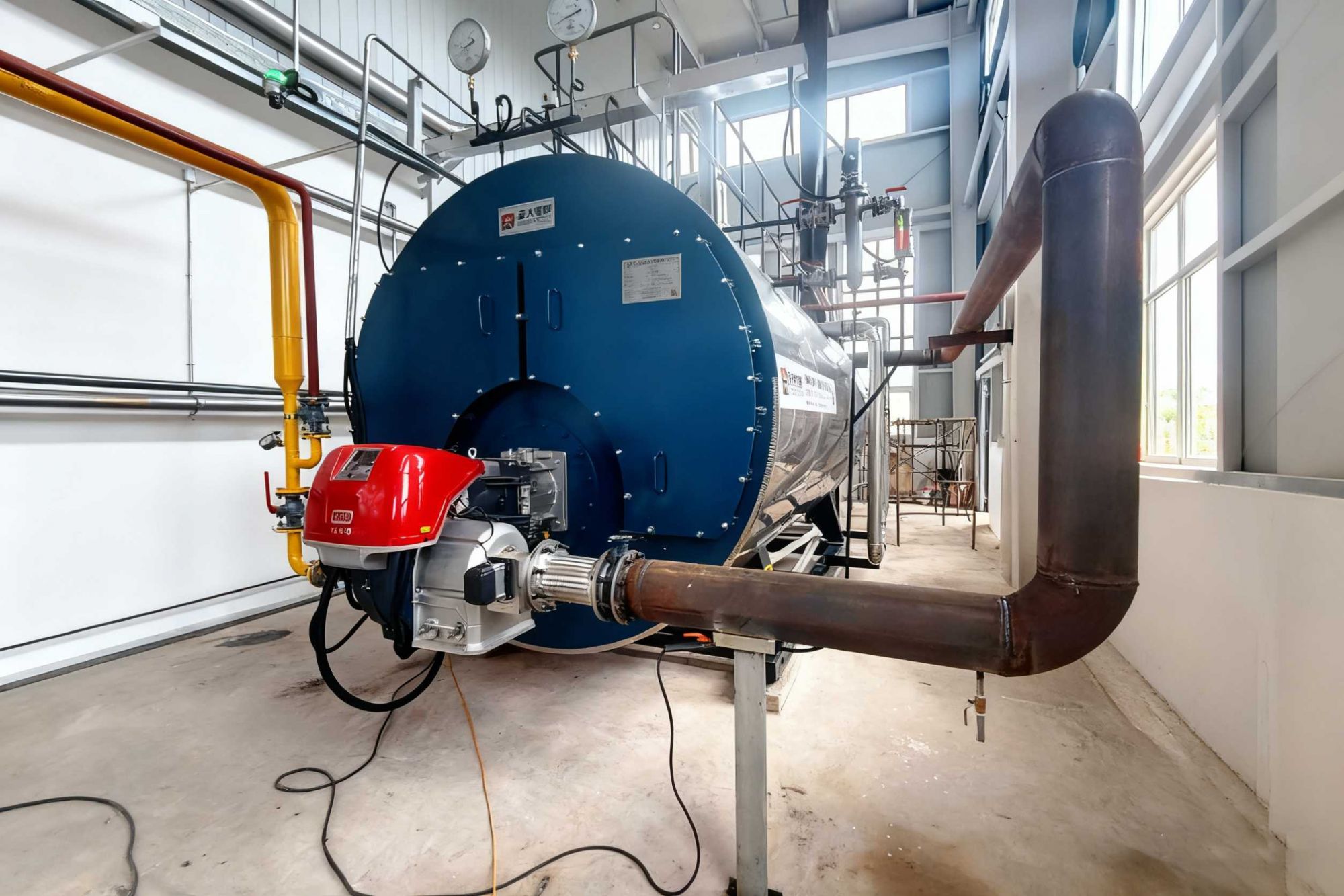 山西臨汾飲果蔬料廠兩臺WNS6-1.25-YQ燃氣蒸汽鍋爐